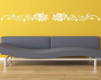 Rose Flower Wall Border Vinyl Decals Modern Wall Art